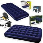 Double Single Airbed Flocked Camping Inflatable Mattress Air Bed Electric Pump