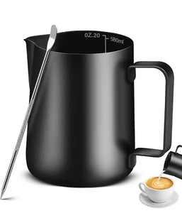 Jarra de leche espumada 20 oz/600 ml jarra de leche espumada de acero inoxidable con... - Imagen 1 de 4