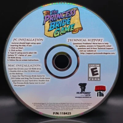 The Princess Bride Game (Windows PC, 2008) Disc Only - Image 1 of 4