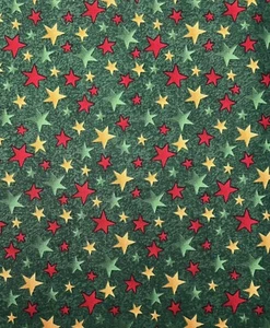 Henry Glass Fabric Christmas Everyday Ann Wanke -Stars-Vintage BY THE HALF YARD - Picture 1 of 2
