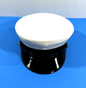 NEW HANKIN BROS CAP CO ADJUSTABLE BELL CROWN HAT WHITE & BLACK SMALL 6 1/2-6 7/8 - Picture 1 of 6