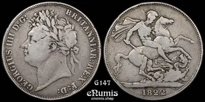 Great Britain, George IV, Crown 1822, Tertio, Fine+ - Picture 1 of 6
