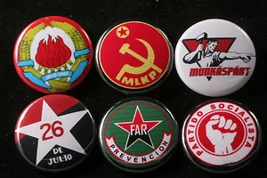 World Communist Party Button Badge Lot Rojava Hungary Cuba Portugal Yugoslavia 6 - Picture 1 of 2