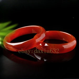 Brazilian Natural Red Agate and Jadeite Pattern Flat Bracelet - Picture 1 of 7