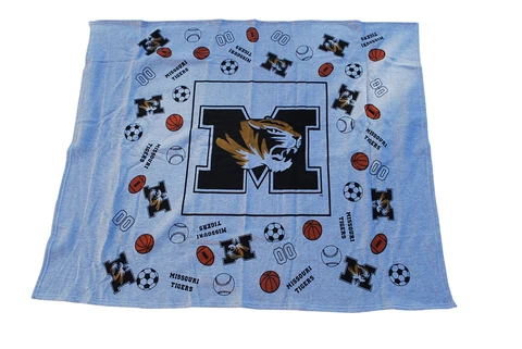 Missouri Tigers Decorative Fabrics & Linens Inc Youth Gray Blanket 48"x48" Cover
