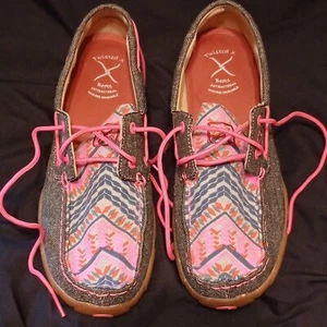 TWISTED X DRIVING MOCCASIN Pink Echo Driving Moc  Women's size 8 1/2  M 0487 - Picture 1 of 6