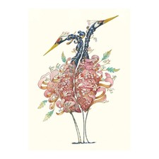 Two Cranes Birds Card by Daniel Mackie 7 x 5 inches with envelope