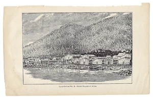 Antique Print Indian Village At Sitka Alaska 1879 - Picture 1 of 2