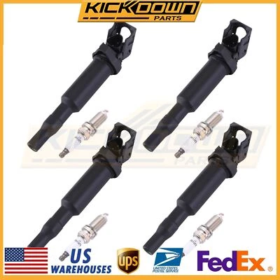 4x Ignition Coil & Iridium Spark Plug for BMW 228i, 320i, 328i, 428i, 528i, 535i - Изображение 1 из 4