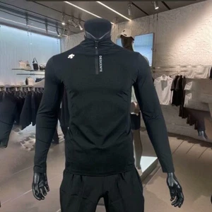 Descente Men Half-Zip Long Sleeve T-Shirt Breathable Sweat-Wicking Training Run - Picture 1 of 10