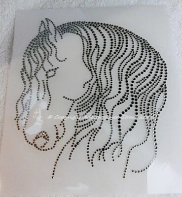 Hotfix Bügelbild Bügelmotiv Strass Pferd Friese Black Diamond 120928  - Bild 1 von 3