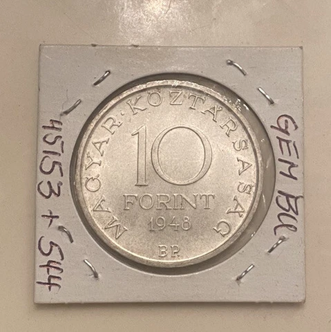 Hungary 10 Forint 1948 silver Cover