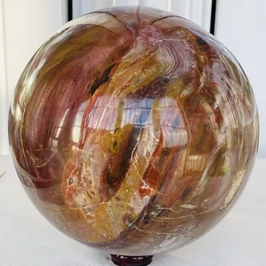 Natural Petrified Wood Polished Stone Quartz Crystal Sphere Ball Healing 6820G - Picture 1 of 12