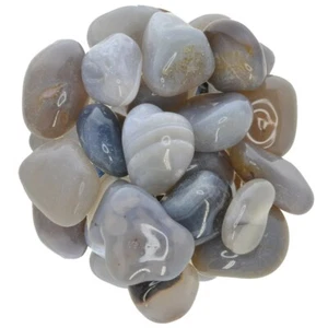 1/2 Pfund grauer Achat Trommelsteine - Klasse 1 - groß - 1,25" bis 1,75" Durchschnitt - Bild 1 von 3