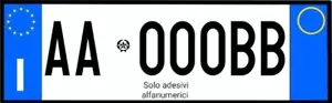 KIT LETTERE E NUMERI ADESIVI PER TARGA ANTERIORE AUTO VEICOLI AUTOMOBILI - Foto 1 di 5