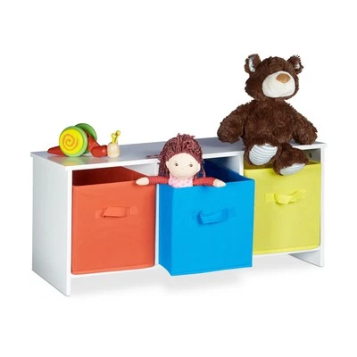 Kindersitzbank Spielzeugtruhe Sitzbank mit Stauraum Faltbare Aufbewahrungsbox - Bild 1 von 4