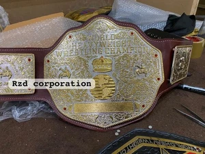 Crumrine Brown Dual Big Gold Heavyweight Wrestling Championship Belt Replica 4mm - Bild 1 von 5