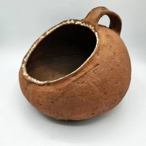 Vintage mexikanischer oder Maya Stil Ton Rotgeschirr Gefäß Bräter Handarbeit alt - Bild 1 von 14