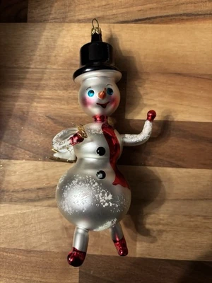 Christopher Radko Italiano Nieve Con Patines Muñeco de Nieve Adorno de Navidad Foto 1 de 3