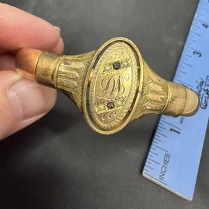 Antik 1800er Viktorianisch Etrusker GF Armband Granat Saatperlen Initialen 22,22 gr - Bild 1 von 6