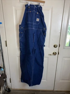 Carhartt Relaxed Fit Bib Blue Denim Overalls - Size 38x30 - Bild 1 von 4