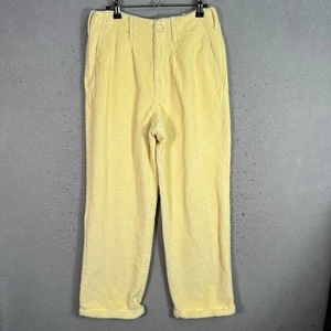 Zara Man Studio Corduroy Pants Adult 30 Yellow Wide Leg Straight Fit Mens - Picture 1 of 10