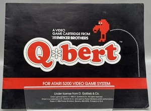 Q*bert (Atari 5200, 1983) Manual ONLY - Picture 1 of 2