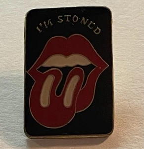 Rare Vintage Rolling Stones Enamel Lapel Pin “I’m Stoned” Tongue Rock Music - Picture 1 of 3