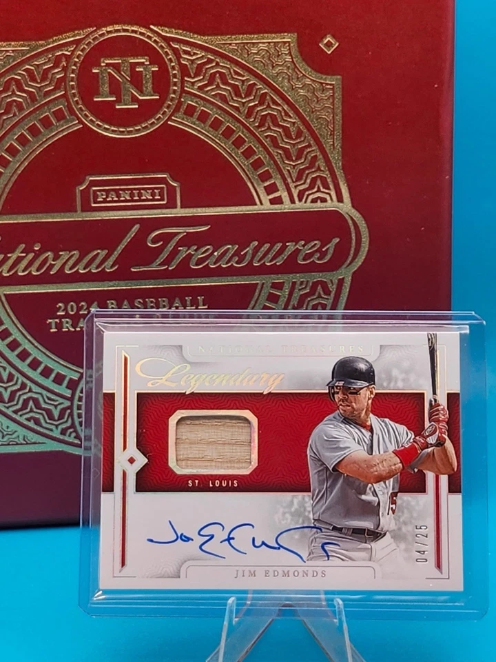 National Treasures Jim Edmonds Auto Legendary Lumber Signatures Holo Silver/25 Foto 1 de 4