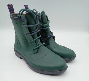 Ted Baker Epsalo Men's Rubber Lace Up Wellies Green Size 9 Boots £110 RRP NEW F2 - Picture 1 of 10