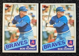 BOB HORNER 1985 Topps #410 - Atlanta Braves - Lot of 2 - Picture 1 of 2