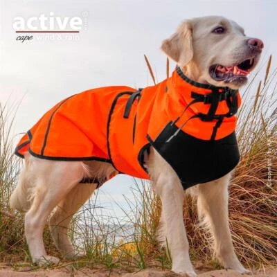 ACTIONFACTORY Active Cape Elastic Wind & Rain orange Regenjacke Hundejacke