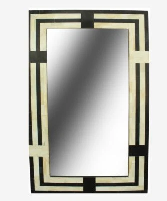 手工骨镶嵌几何图案镜框带免费镜面家用 — 第 1/4 张图片