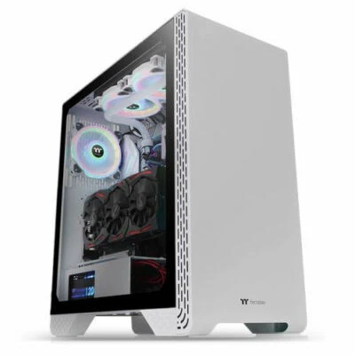 Thermaltake S300 Tempered Glass Snow Mini ITX/M-ATX/ATX Case, CA-1P5-00M6WN-00 - Image 1 of 4