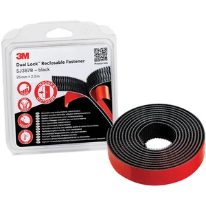 3M SJ3870/IPS Dual Lock Hook & Loop Tape Stick-On 2.5 m x 25 mm Black 1 pc - Picture 1 of 2