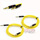 2x 4ft 3.5mm Aux Jack Male Audio Stereo Cable Cord Yellow For Iphone 5s 5c Ipod