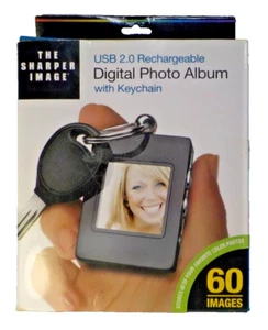 The Sharper Image Digital Photo Album with Keychain USB 2.0 Rechargeable - Picture 1 of 4
