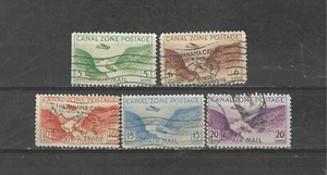 ZONA CANAL, EE. UU., 1931/49, CORREO AÉREO, JUEGO DE 5 SELLOS, PERF, USADO - Imagen 1 de 1