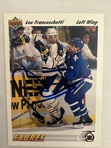 LOU FRANCESCHETTI BUFFALO SABRES SIGNED AUTOGRAPHED ‘91 UPPER DECK NHL CARD - Picture 1 of 2