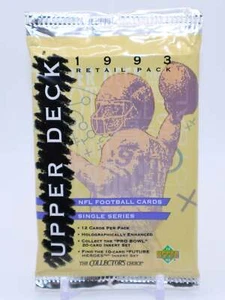 Paquete minorista de fútbol americano serie única Upper Deck 1993 (12 tarjetas) - Imagen 1 de 2