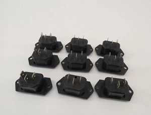*Lot of 9* Entry Module Receptacle Black 15A 250V - NEW Surplus! - Picture 1 of 6