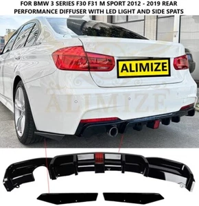 FÜR BMW 3ER F30 F31 2012 M SPORT SINGLE TIP HINTEN F1 LED LICHT DIFFUSOR LIPPE - Bild 1 von 5