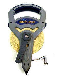 Kobalt 100 Foot Open Reel Fiberglass Tape Measure Durable Solid - Picture 1 of 5