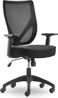 Production Office Chair With Nylon Base, Adjustable Ergonomic Midback Lumbar Sup