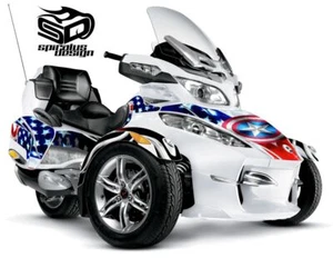 Can Am Spyder RT RT-S RT LTD graphic wrap decal kit "Captain Patriot" 2010-19 - Picture 1 of 4