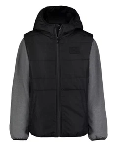 Under Armour Boy's Black Coat Kids Mock Vest (Big Kid) Hoodie New - Picture 1 of 9