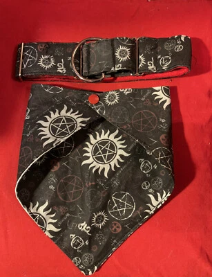38mm Supernatural Dog Collar And Bandana Set - Image 1 of 4