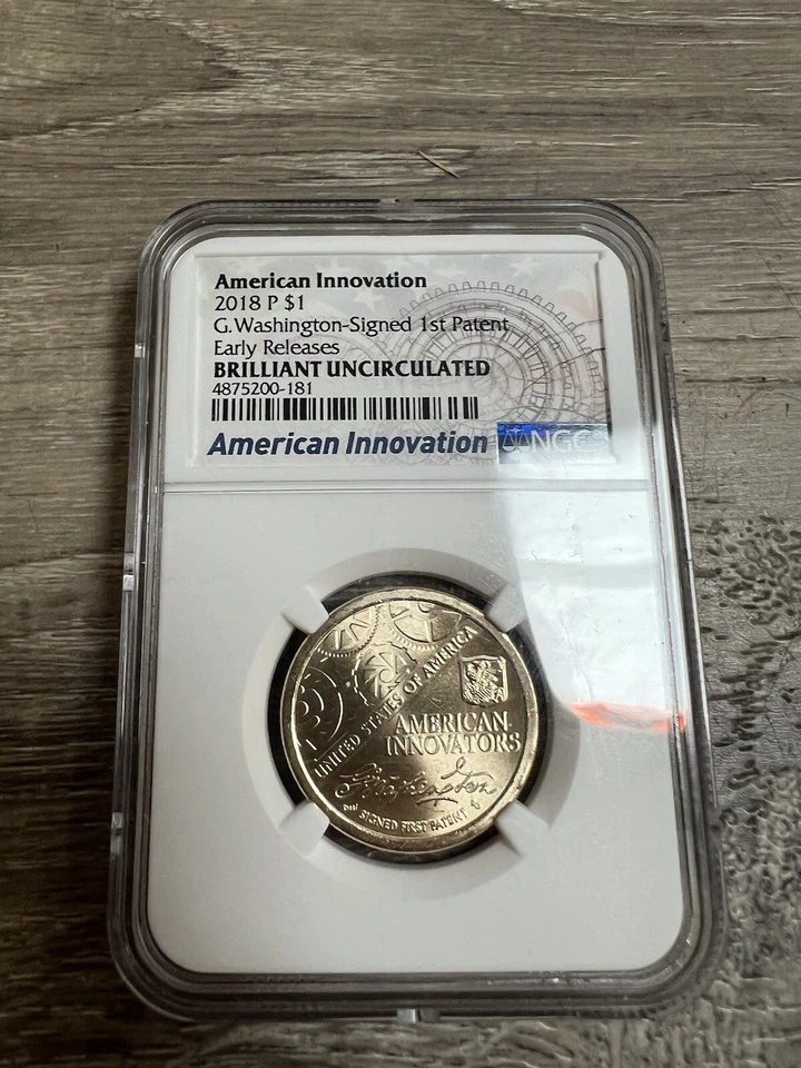 American Innovation 2018 P $1 Coin Signed First Patent Bin 53 - Image 1 of 1