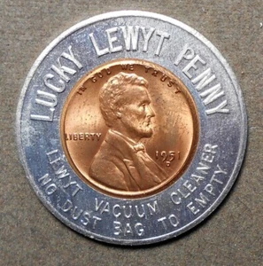 (Nueva York NY), Limpiador Vauum Lewyt, sin bolsa antipolvo para vaciar, centavo Lucky Lewyt. Enc - Imagen 1 de 2
