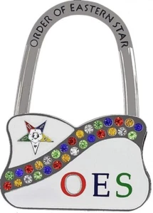 OES Metal/Matte Elegant Purse Holder hanger and Security Clip Eastern Star - NEW - Picture 1 of 2